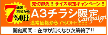 A3チラシ限定キャンペーン