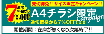 A4チラシ限定キャンペーン